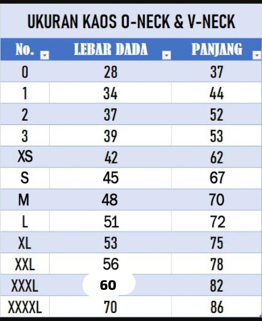 Size Chart